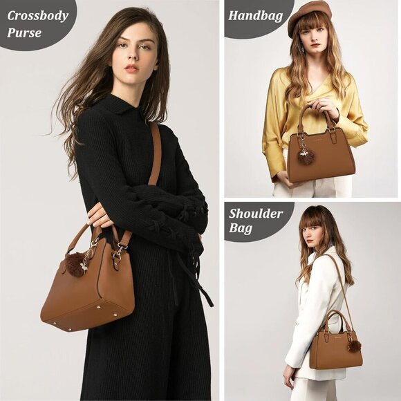 IGOLUMON Leather Top-Handle Handbag for Women – Waterproof Anti-Theft Tote Purse - Picture 4 of 7